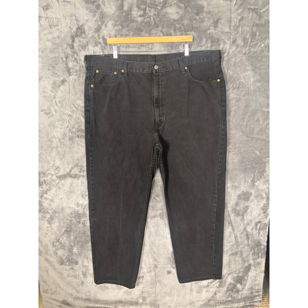 Levis 550 Relaxed Fit Tapered Leg Black Denim Jeans Mens 44x30